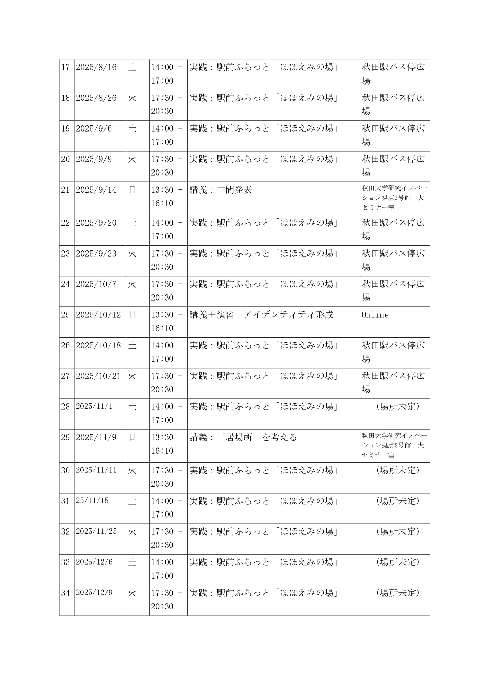 「まちなかメンタルヘルス実践講座2025」受講生募集のお知らせ ― 秋田駅前で“心の居場所”をつくる実践型公開講座 ―