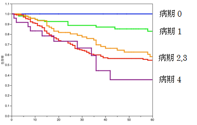 病期別の生存率